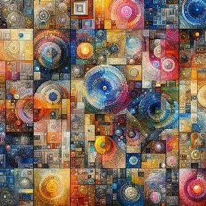 colorful abstract art poster with geometric shapes (6)